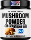 Instant Mushroom Toz 10:1 – Cordyceps Mushroom Supplement with Reishi, Chaga & Shiitake – Caffeine-Free Nighttime Drink with B6, B12, D + Probiyotiks Mushroom Cacao Organic Mix (No Sweetener)