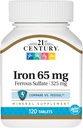 21. Yüzyıl Demir 65 Mg Ferrous Sulfate 325 Mg Tabletleri, 120 Kont (Pack of 2)