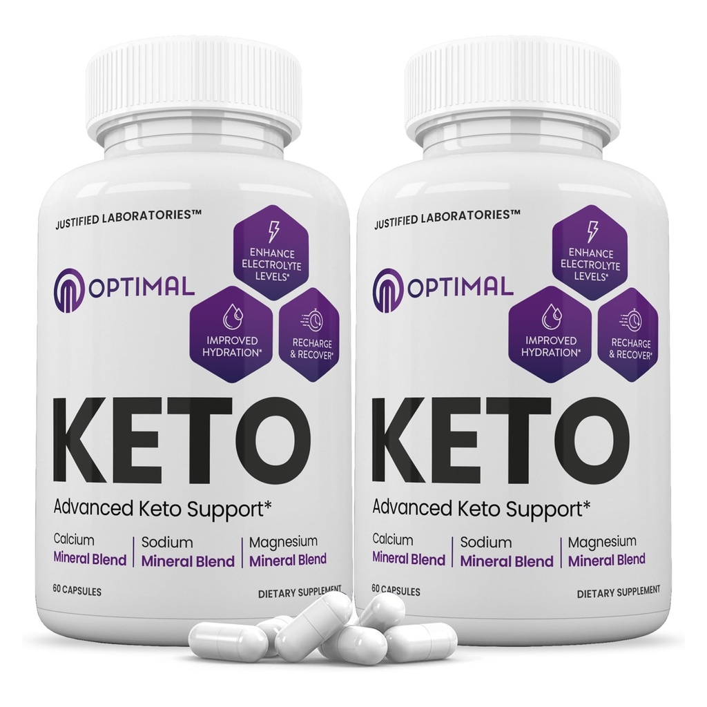 (2 Pack) Optimal Keto Pills 1275MG New & Geliştirilmiş Formula Contains Apple Cider Vinegar Ekstra Virgin Zeytinyağı Toz Yeşil Çay Broşür 120 Capsules