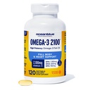 Oceanblue Profesyonel Omega 3 2100-120 ct - Yüksek Potency Triple Strength Burpless Fish Oil with EPA, DHA & DPA - Wild Caught - Natural Orange Flavor, 60 Hizmetler