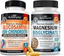 Yüksek Abxia Magnezyum Bisglycinate Capsules (1 Ay Supply) Plus Glucosamine Chondroitin MSM Triple Strength Ortak Destek Supplement (1 Ay Supply)