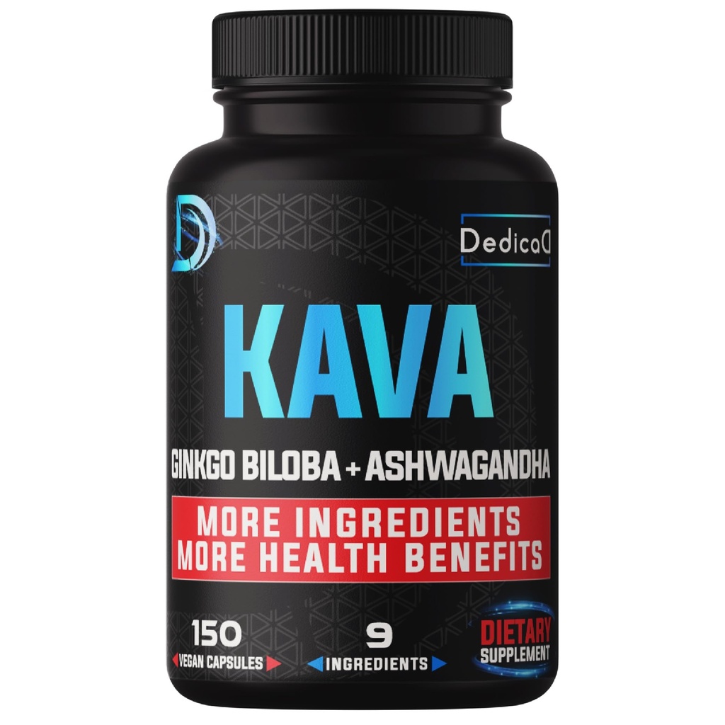 9in1 Kava Kava Capsules 5Month Supply 15:1 Sleep, Mind & Immune Support - 9 Natural Herbs Ginkgo, Ashwagandha, Graviola, Valerian & More - 150 Vegan Capsules
