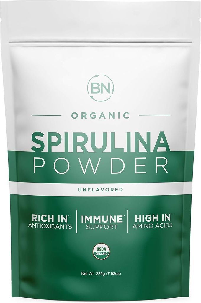 Spirulina Toz Organik 225g - 64 $ 3.5g Servis Boyut - USDA Sertifikalı - Rh Nutrient Dense Yüzde 70'in üzerinde Protein - Saf Kaynak Vegan Protein - Superfood