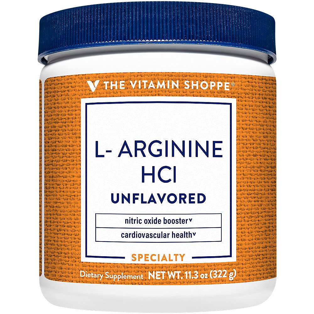 The Vitamin Shoppe L-Arginine Powder - Nitric Oxide & Cardiovascular Support | Free-Form Amino Acid | 8 oz | Pre-Workout Energy