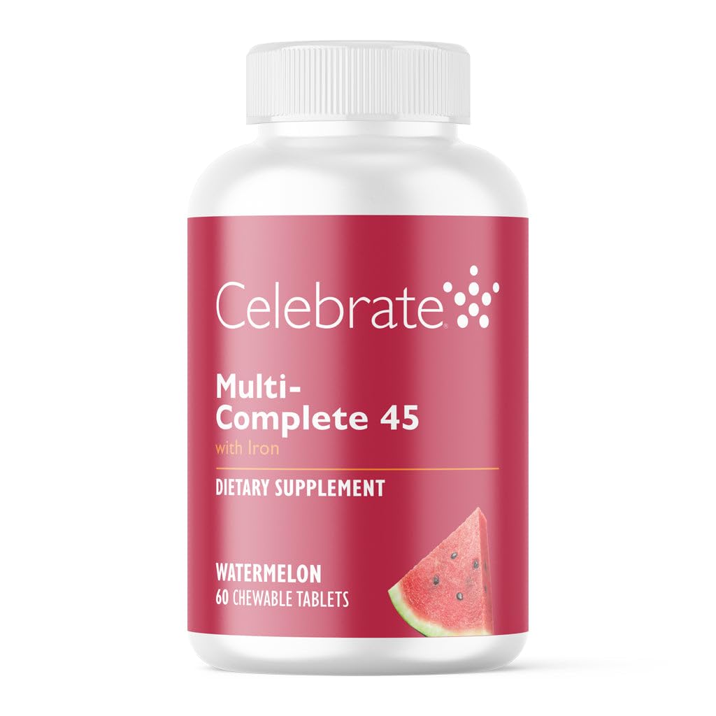 Vitaminler Multi-Complete Chewables, 45 mg Iron - Günlük Bariatrik Kol Gaztrektomi ve Gaztrik Bypass Cerrahi Hastaları - Temel Vitaminler ve Mineraller - Melon (180 Tablet)