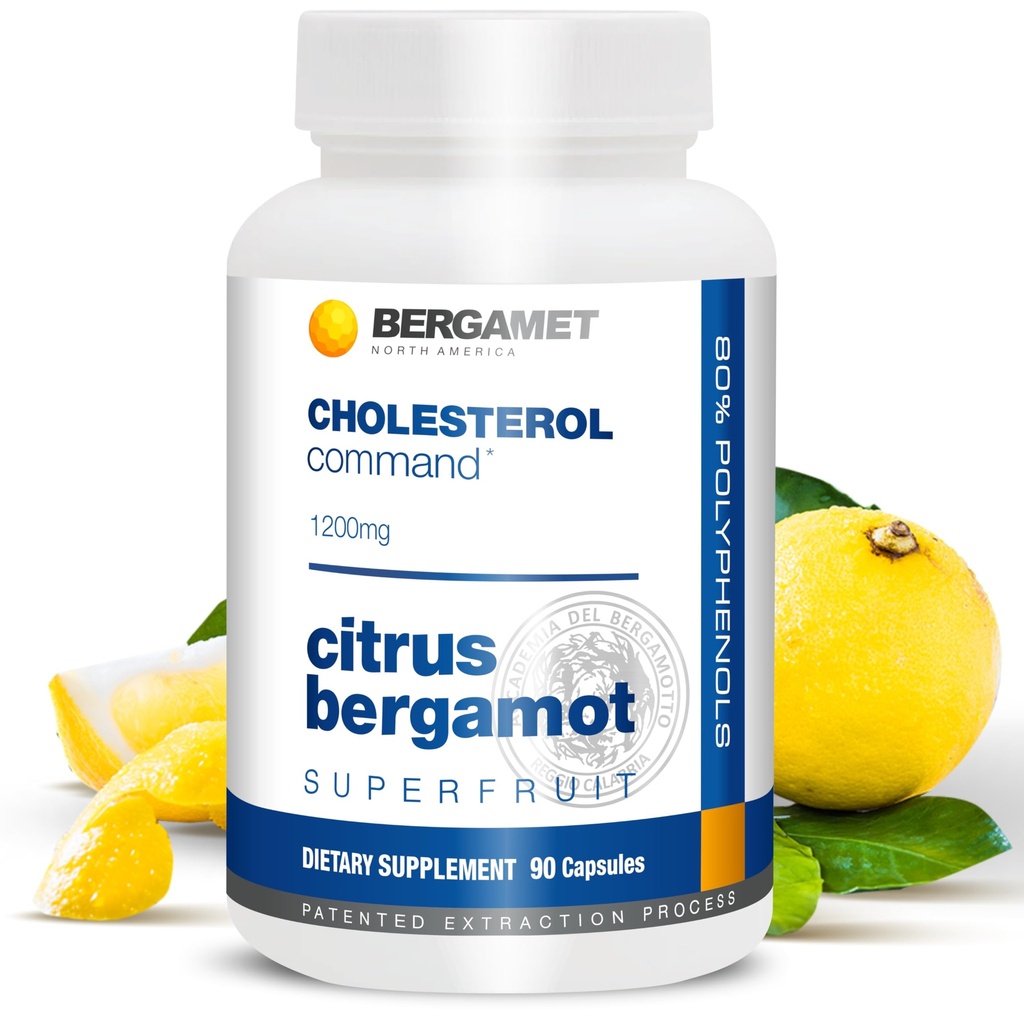 Cholesterol Komutanlığı, Citrus Bergamot SuperFruit Supplement, 47% Bergamot Polyol Fraction (BPF) Patentli Formula, ABD'de 1 Ay, 90 Capsules