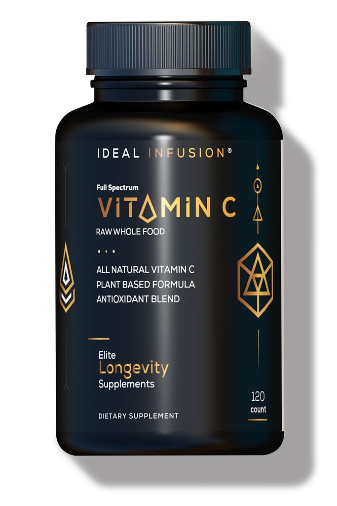 İdeal Infüzyon Tüm Gıda Vitamin C Kompleksi: 675mg Organik Vitamin C Oranges ve Acerolages ile Doğal Gıda Esaslı Biyoflavanoyaklar (60 Hizmet) Bitki bazlı C, Vegan, Non-GMOMOB