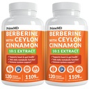 21-in-1 Berberine Supplement with Ceylon Cinnamon with Chromium, Bitter Melon ve Green Tea Ekstraksiyon ve Black Pepper 5X for Energy & Metabolism Support with 5279 mg (120 ct, Pack of 2)
