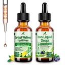 Cortisol Detox + Kadınlar için Demir Tamam, Erkekler, Vegan, GMO