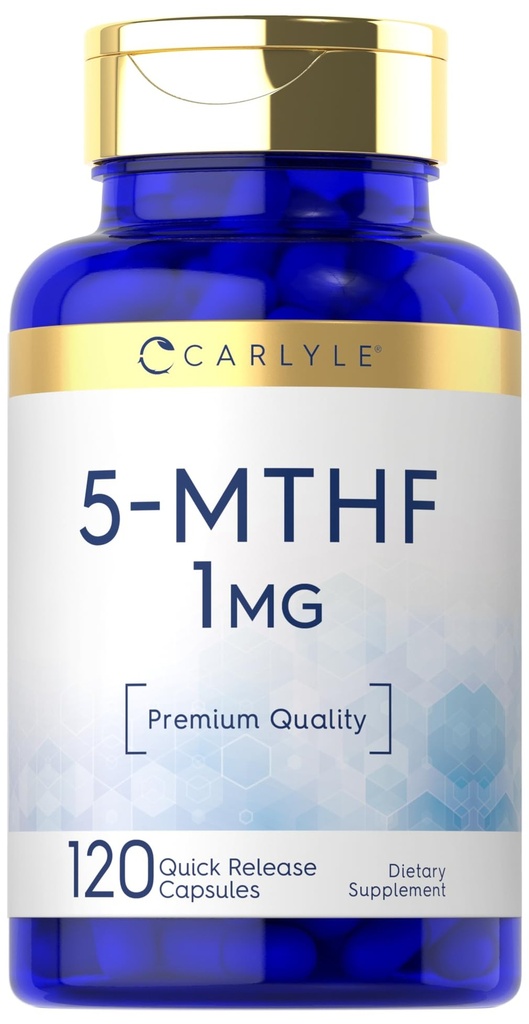 Carlyle 5MTHF L Torchfolate 1mg | 120 Capsules | Non-GMO & Gluten Free Supplement | Premium Quality Quality