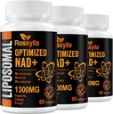 1300 MG Liposomal NAD+ Tamam | En Yüksek Absorpsiyon | Purest NAD Supplemet to Boost NAD+ Effetli | NAD+ Aging Defese, Cellular Energy, Longevity | 180 Kont
