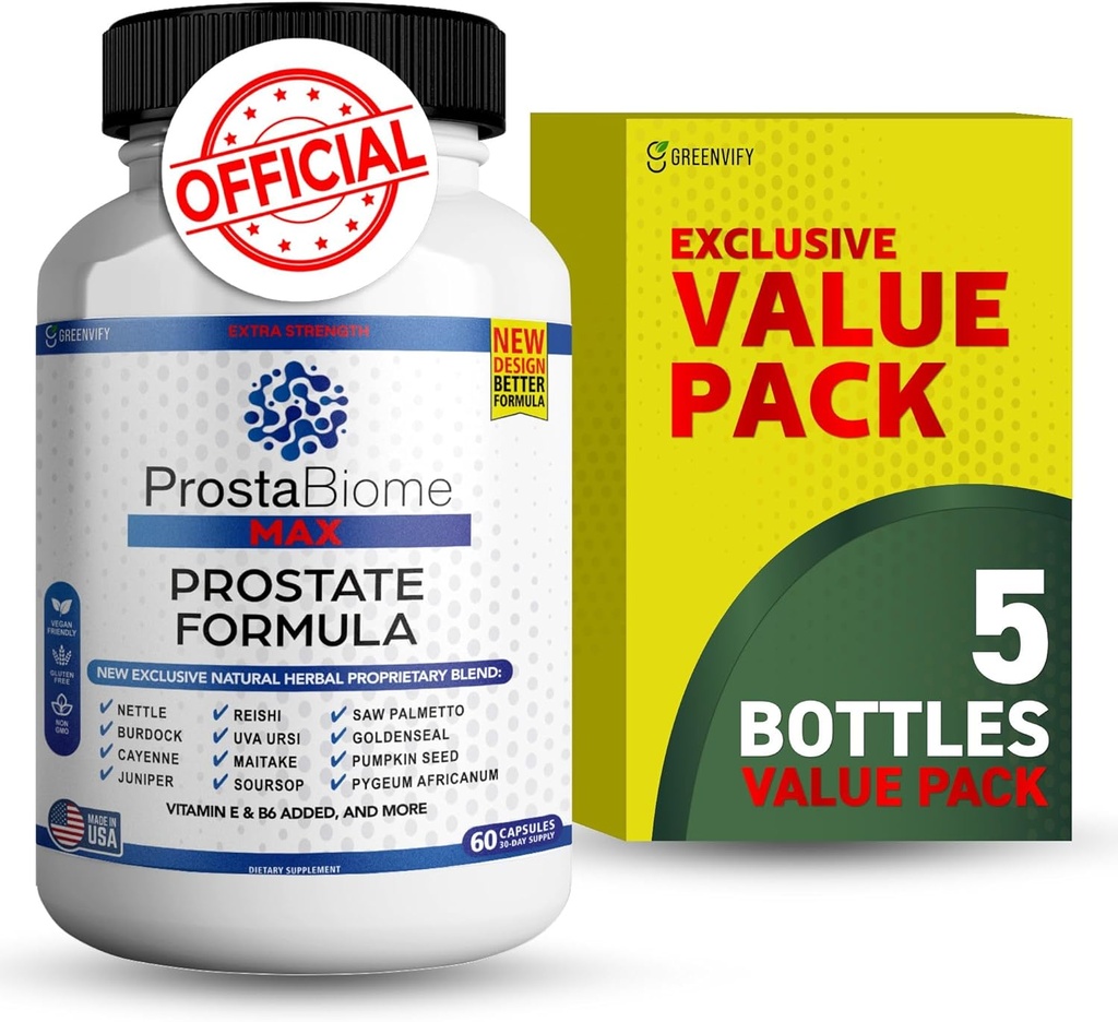 ProstaBiome Max Prostate Support Formula, Natural Herbal Meeting with Saw Palmetto, 60 Capsules, 30-Day Supply (5)