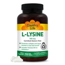 Ülke Life L-Lysine 500 mg ile B-6, Destekler Immune Health, Lips and Mouth, 250 Vegan Capsules, sertifikalı Gluten Free, sertifikalı Vegan Vegan