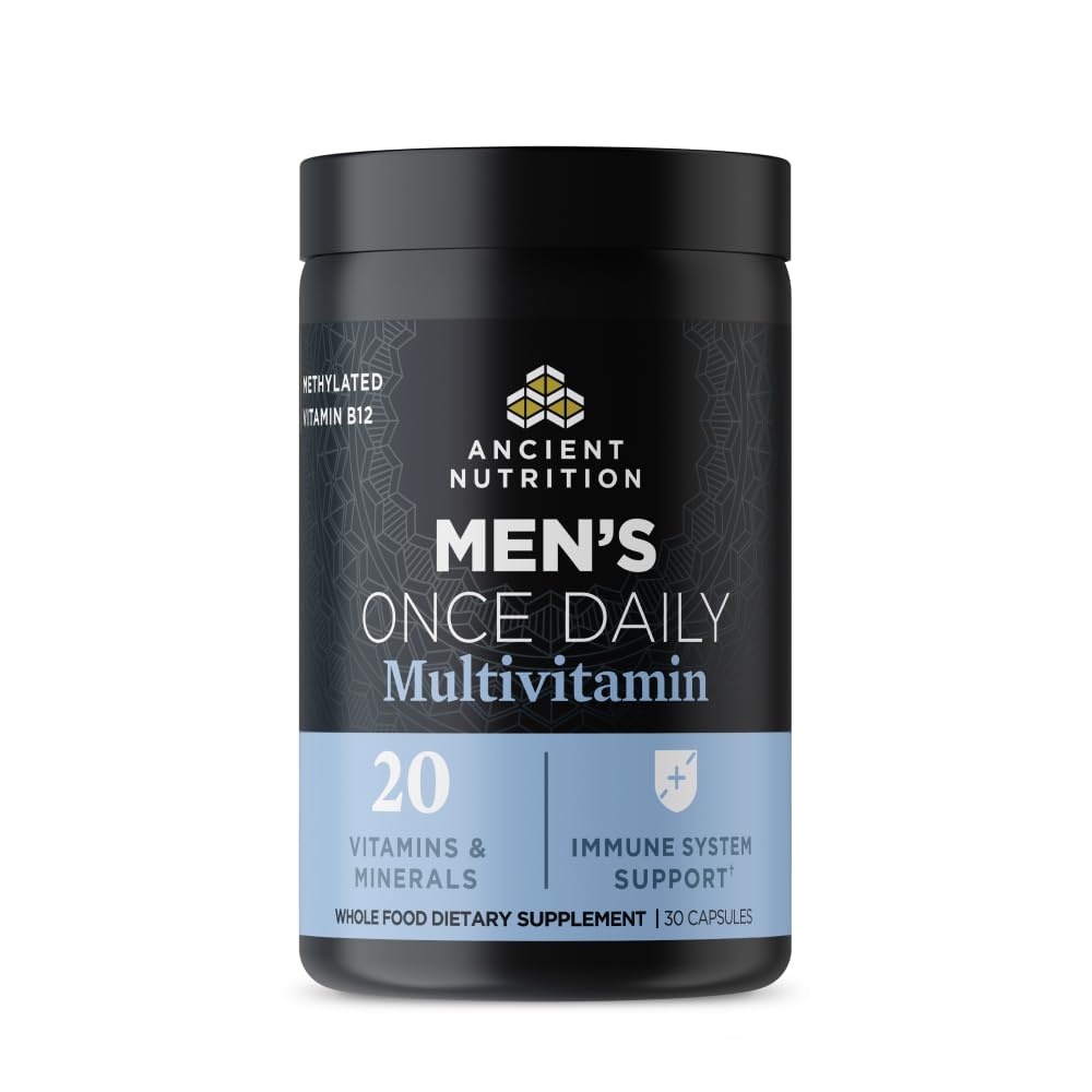 Erkekler için Eski Beslenme Multivitamin, Antik Multi Men's Once Daily Vitamin Supplement 30 Ct, Vitamin A, B ve Vitamin K2, Fenugreek Tohum, Destekler Immune System, Paleo ve Keto Friendly
