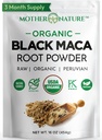 Organik, Raw Peruvian Black Maca Root Toz - Premium USDA sertifikalı, Erkekler ve Kadınlar için ideal, Boost Workouts, Advanced Muscle Recovery, Non-GMO, Vegan Superfood, 16 ozz