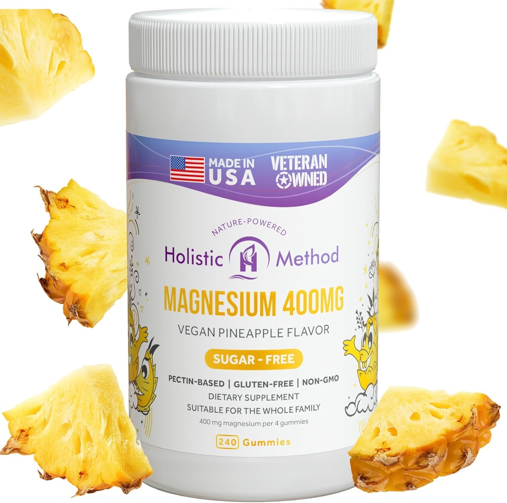 Magnezyum Citrate Gummies - Sugar-Free, Vegan and Non-GMO for Better Sleep and Relaxation - No Sugar Alkol - Magnezyum Supplement for Yetişkinler, Gençler ve Çocuklar - Pinele - 240 Chews