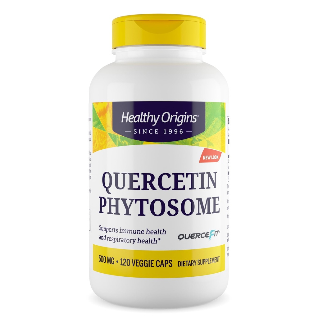 Sağlıklı Origins Quercetin Phytosome 500 mg - Immune Support & Respiratory Support - Vegan, Non-GMO & Gluten-Free Quercetin Supplement - 120 Veggie Capsules