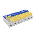 EZY DOSE Weekly (7-Day) AM/PM Pill Organizer, Günlük Vitamin Konteyner ve Tıp Kutusu, Büyük Pop-Out Karşılaştırmalar, Seyahat için Tasarlanmış, 2 Zaman Bir Gün, Blue ve Sarı Lids