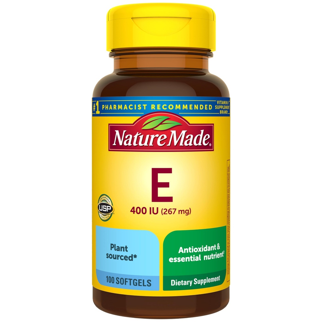 Doğa 267 mg (400 IU) d-Alpha, Antioksit Desteği için Diyetsel Tamam, 100 Softgels, 100 Day Supply