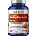 NusaPure Ceylon Cinnamon20:1 Ekstraksiyon, 500 mg Caps | 150 Veggie Capsules | Non-GMO, Vegan with Bioperine
