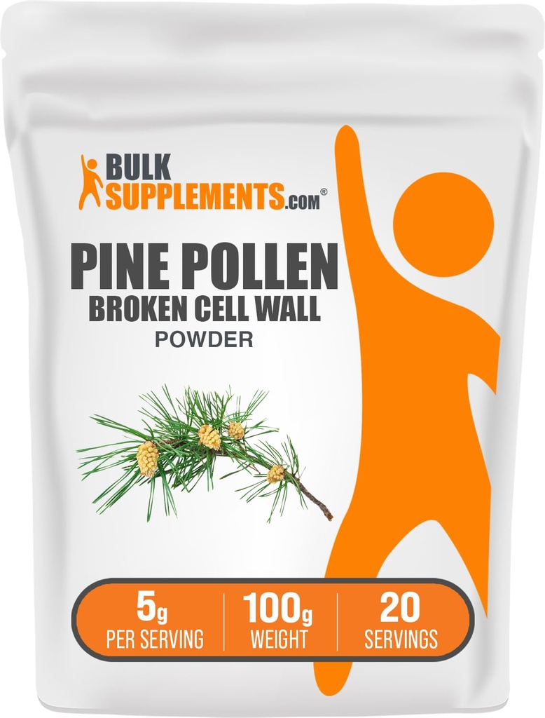 BulkSupplements.com Pine Pollen Toz - Kırık Hücre Duvar, Pine Pollen Supplement, Herbal Supplement - Gluten Free, 5g per Service, 100g (3.5 oz) (Pazar 1)