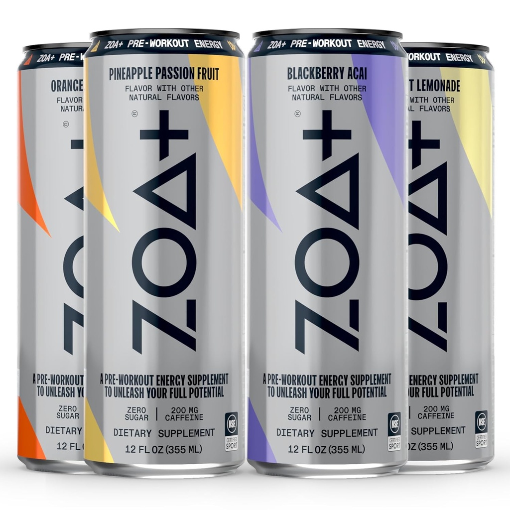 ZOA+ Pre-Workout Energy Drink, Diversity Sche - NSF Sıfır Şeker, Nitrik Çimento Desteği, B & D Vitaminleri, Amino Asitler ve Elektrolytes - 48 paket paket