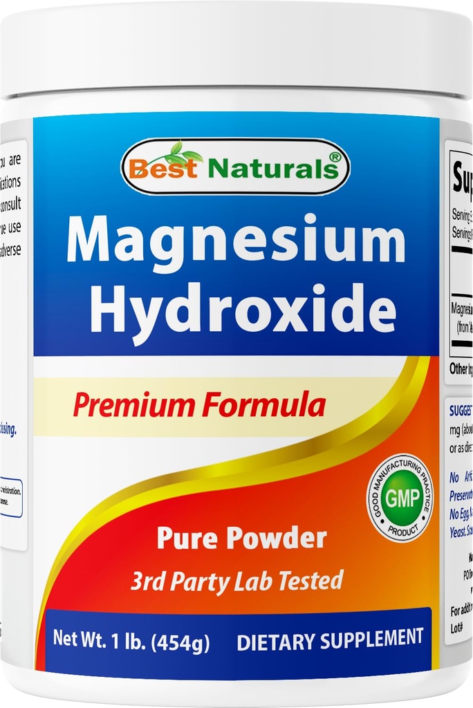En İyi Doğals Magnezyum Hidroxide Toz - Servis başına Elemental Magnezyum 380 mg - Cotainer başına 454 Hizmet - 1 Pound