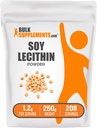 BulkSupplements.com Soy Lecithin Toz - Lecithin Supplement, Beslenme Supplement, Food Grade - Gluten Free, 1.2g per Service, 250g (8.8 oz) (Paketi)