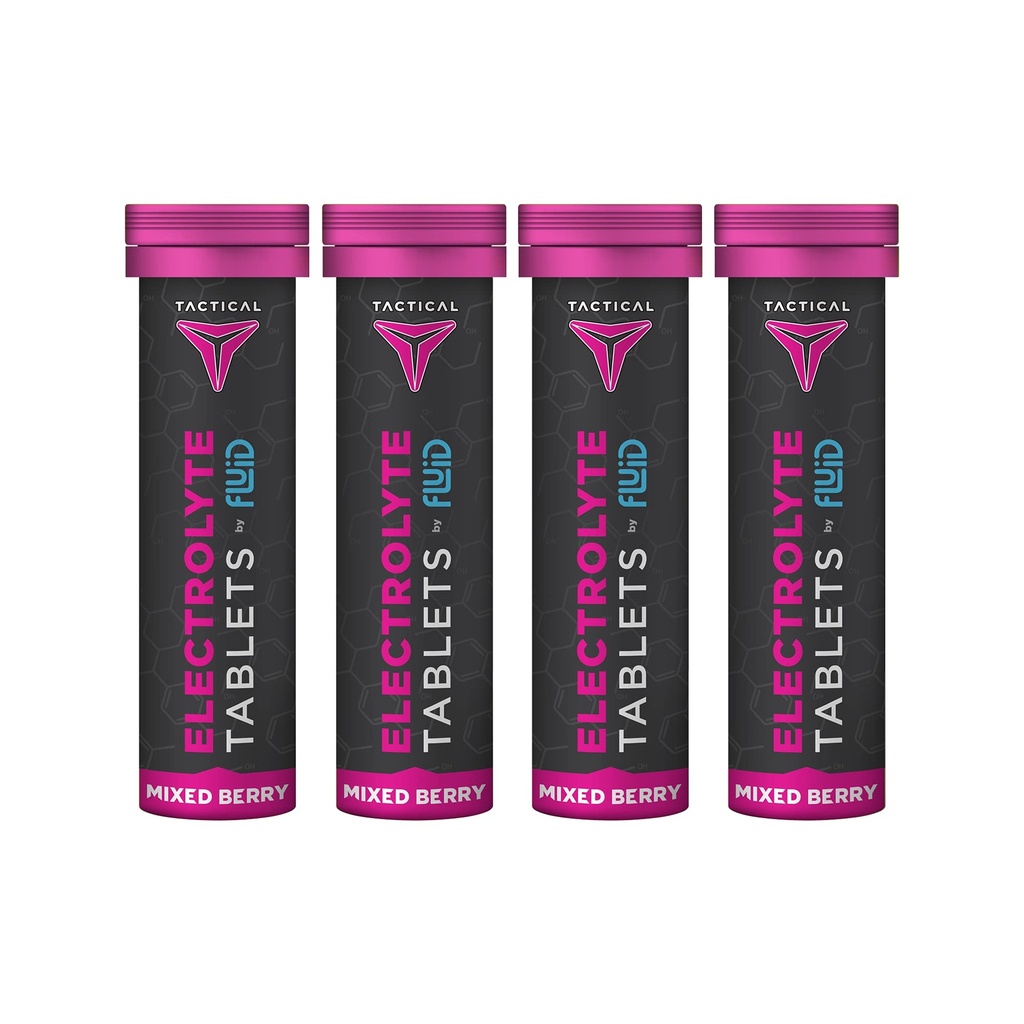 Akışkanlar Taktik- Effervescent Hydration Tabletleri, Elektrolyte Makyaj ve Dehidrasyon Önleme, 4 Pack, 40 Hizmet (Mixed Berry)