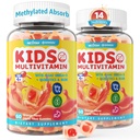 (2 Pack) Demir, Sugar Free, Kids Daily Vitamins + Probiyotiks, Algae Omega 3 (EPA/DHA), A, C, D, Torch B12, Folate, B6, çinko, Biotin, Sağlıklı Büyüme için, Immune Desteği