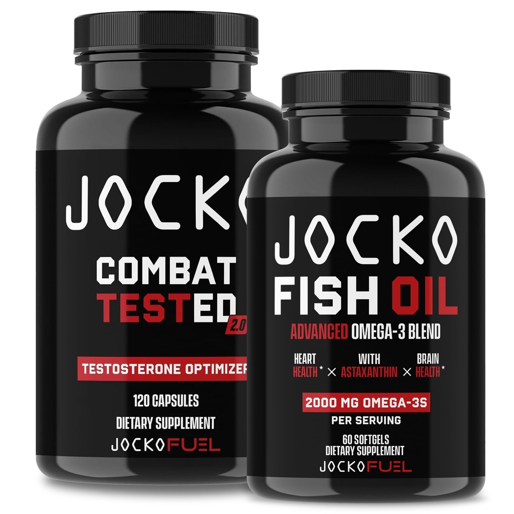 Jocko Yakıt Supplements Sche - Erkek + Omega 3 Fish Oil (2 Pack) Güçlü Antioksi & Muscle Builder