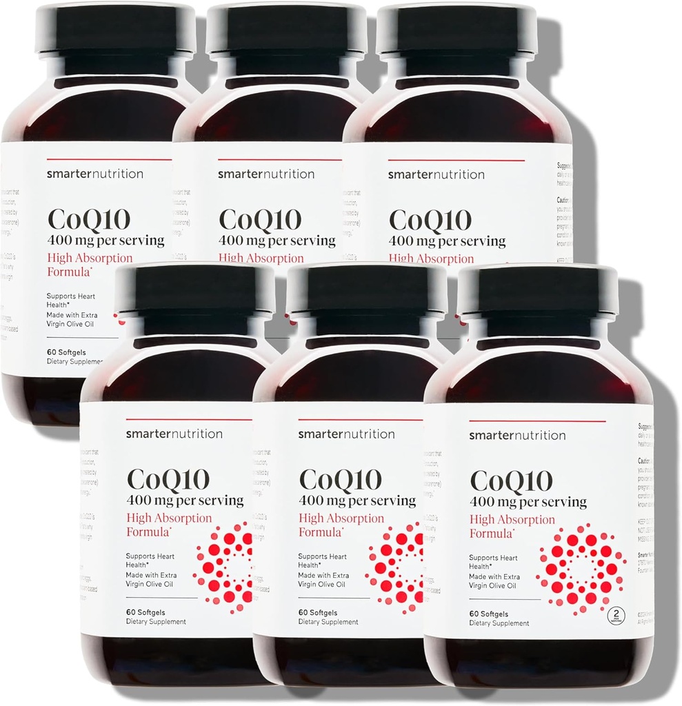 AKMANLIĞI CoQ10 400 mg High Abors - Doğal olarak Ubiquinone w/Organic Cold-Pressed Olive Oil - For Heart Health, Cellular Energy - Non-GMO, Gluten Free - 360 Count[180-Day Supply]