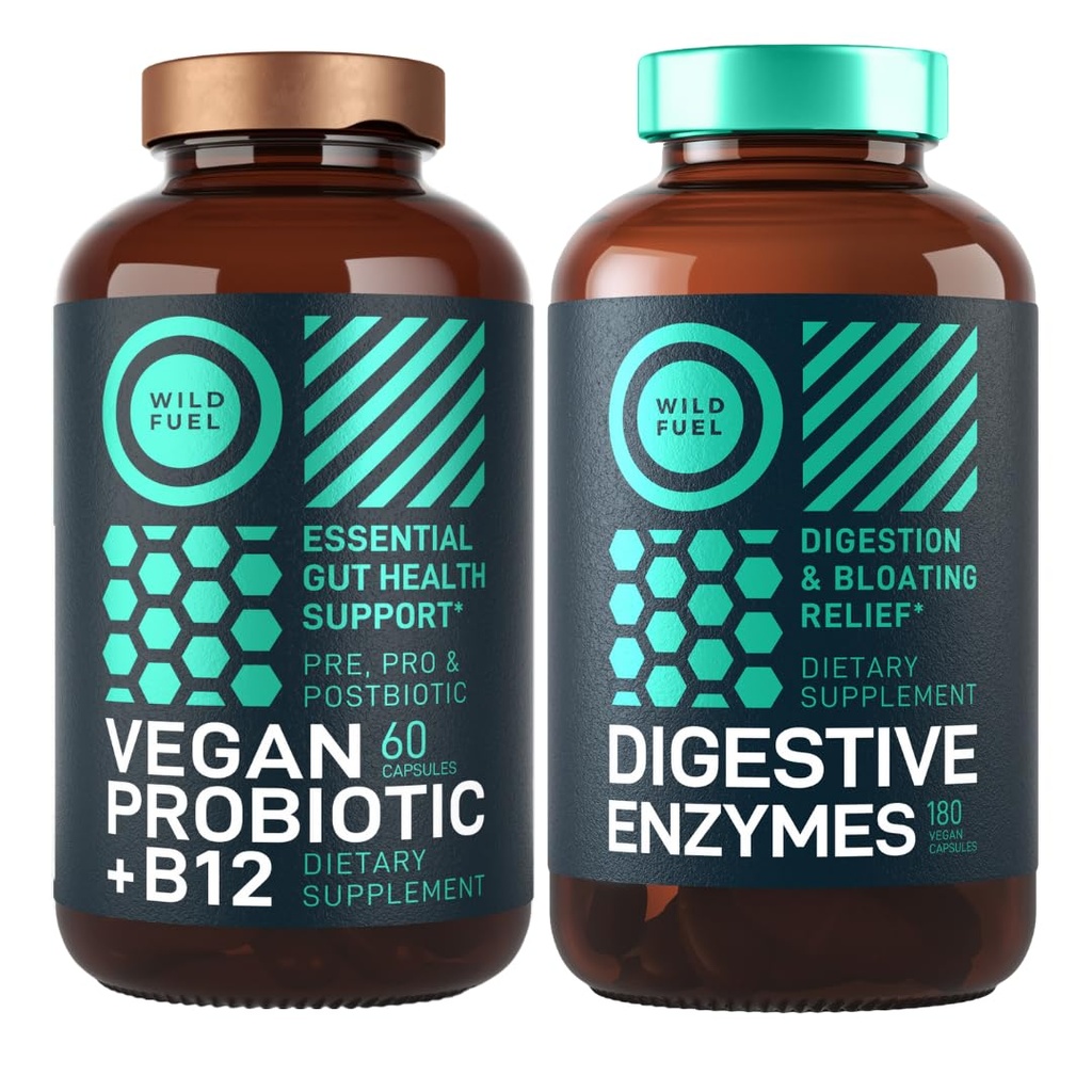Probiyotikler ve Prebiyotikler ve Vegan Probiyotik Plus B12 Geliştirilmiş Digestive ve Gut Health Schell