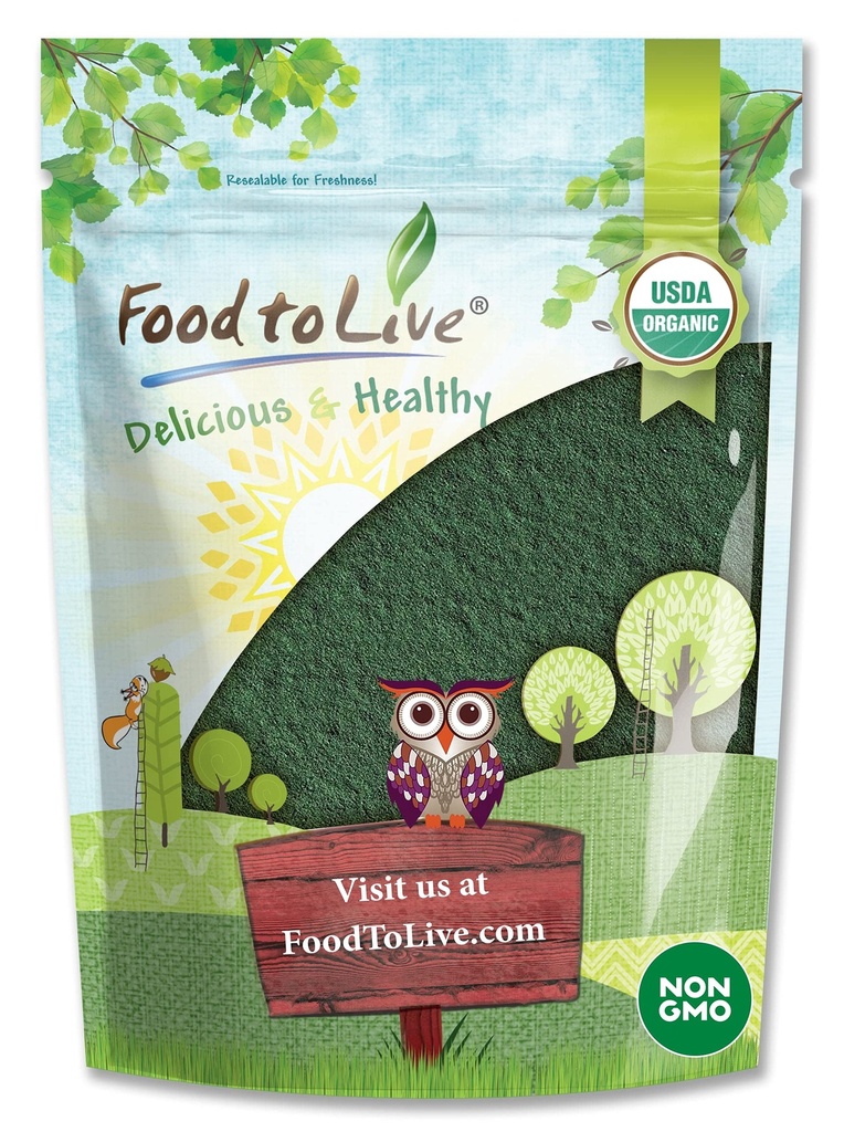 Yiyecek to Live Organic Chlorella Toz, 8 Ounces – Non-GMO, Kosher, Raw Green Algae, Vegan Superfood, Bulk, Pure Vegan Yeşil Protein, Vitaminler ve Mineraller için Zengin, İç Hücreler için Büyük, Kırık Hücre Duvarlar, Büyük