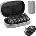 Serfeymi Weekly Travel Pill Organizer 2 Times A Day AM PM Yükseltd Black Pill Box 7 Day with Portatif Hologram Kanları, Vitaminler, Tamamlar, Fish Oils - Grey 01
