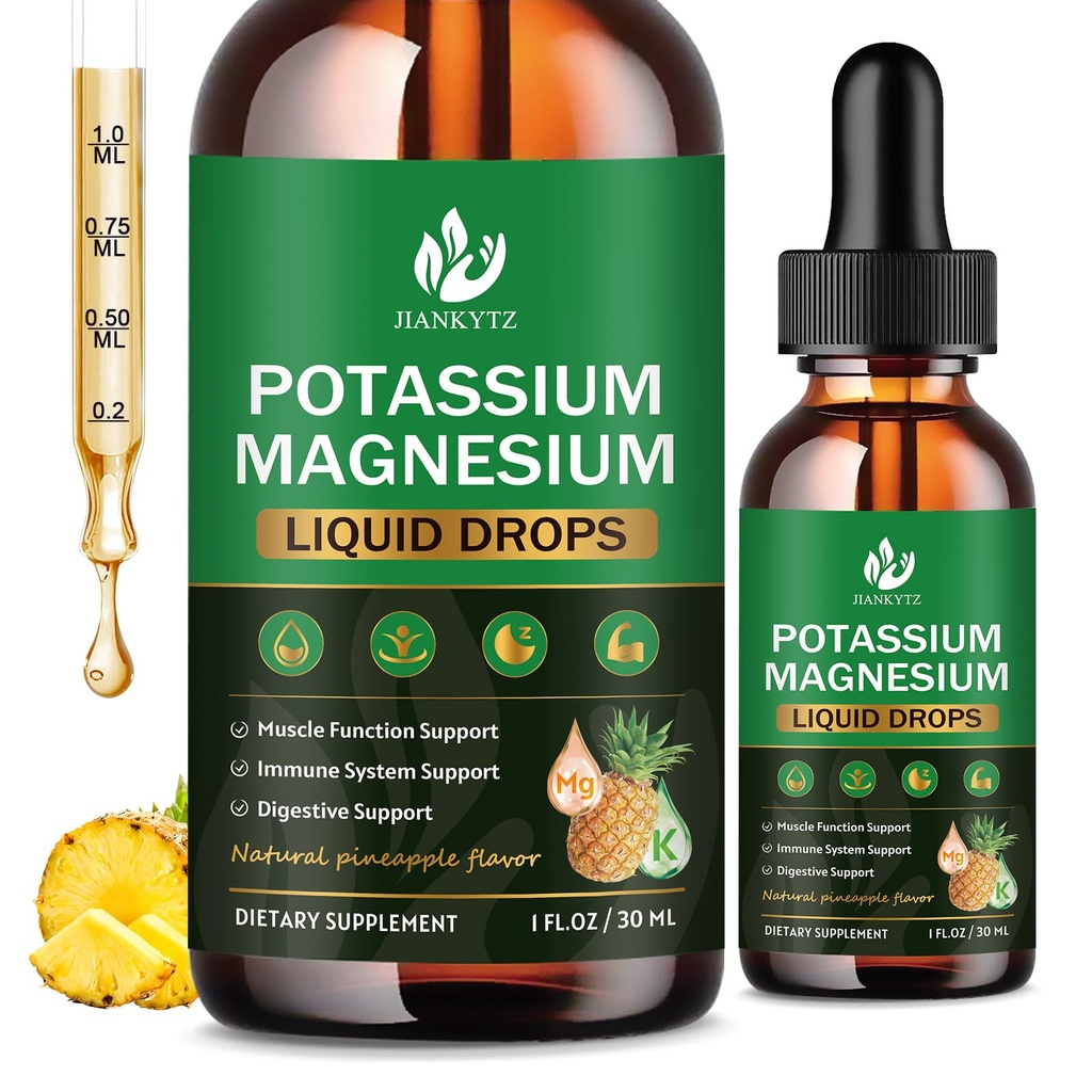 (2 Pack) Immune Health & Muscle Support için Potasyum Magnezyum Tamam, Yüksek Abhidrasyon, Üç Magnezyum Kompleksi ile Glycinate, Taurate, Citrate ve P Properties, Pinele Flavour, 1 Fl Oz Oz Oz