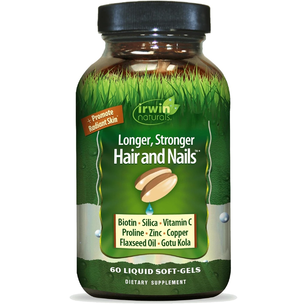 Sağlıklı Skin & Saç Artı Çiçeği Irwin Naturals, Nutrient Rich, Shine ve Güçlü, 60 Sıvı Yumuşak