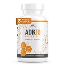 ADK 10 Vitamin Tamam + Zeytinyağı Daha İyi Apsiyon için - A + D3 (10.000 iu) + K2 (MK7+MK4) - 90 Capsules - Vegetarian - Non-GMOMO