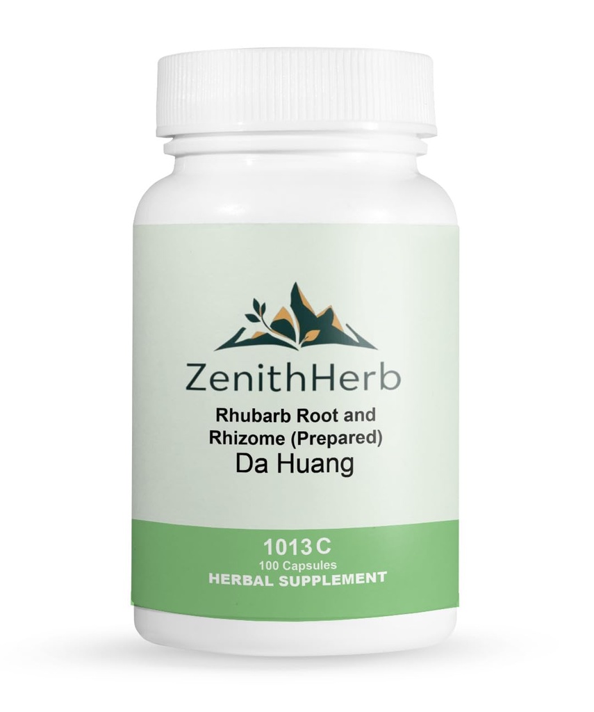 Da Huang (Jiu), Rhubarb Root and Rhizome (Prepared), 100 Capsules/Bottle, 2 Bottles