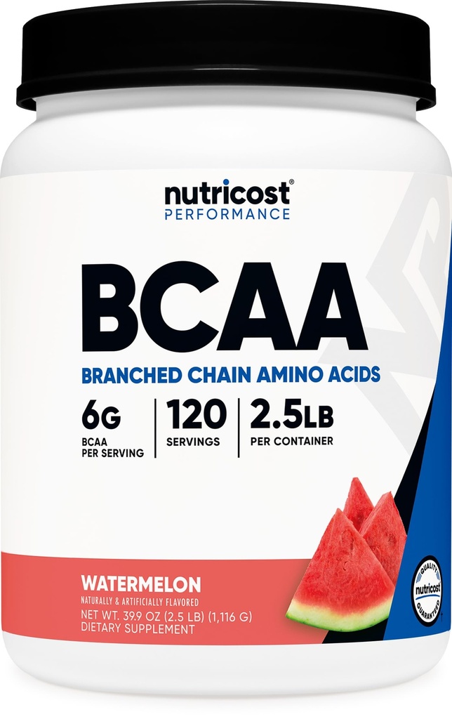 Nutricost BCAA Toz 2:1 (Watermelon, 120 Hizmet) - Gluten Free, Non-GMO, Vegetarian
