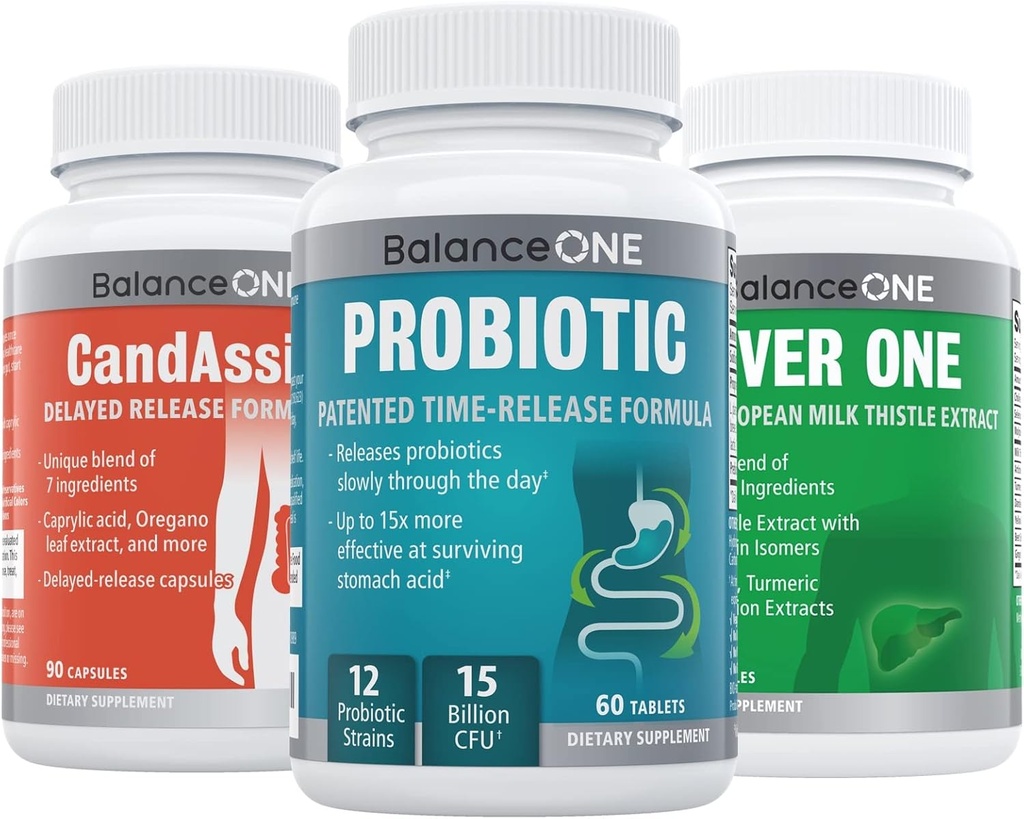 Denge BİR 3 Ay Kit | Probiyotik, CandAssist, Liver One | 15 Milyar CFU Probiyotik | Caprylic Acid | Liver Support with Milk This Milktle