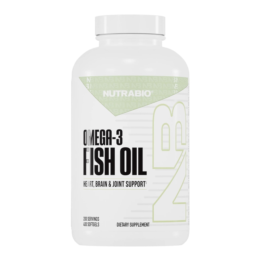 NutraBio Omega 3 Fish Oil Supplements, 2,000 mg, 400 Softgels - EPA DHA Omega 3 Fatty Asit Supplement Sağlıklı Bir Kalp Desteğine Yardımcı Olmak için Sağlıklı Kalp