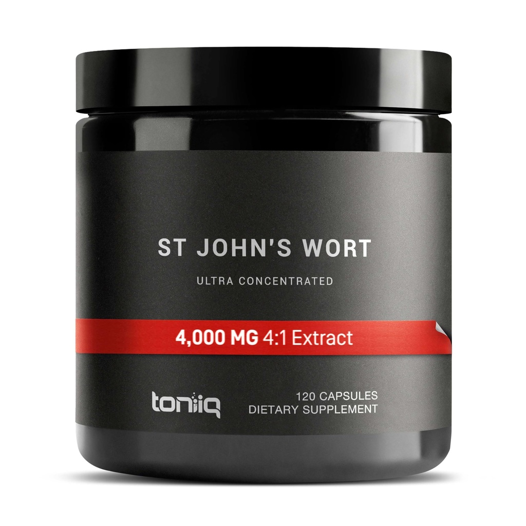 1000 mg Ultra High Strength St. John's Wort Capsules (Non-GMO) - 7X Yoğun Ekstraksiyon -% 0.3 Hypericin - Yüksek Lisanslı ve Biyo kullanılabilir - 120 Capsules