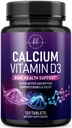 Kalsiyum Supplement 1200 mg - En İyi Apsiyon için D3 Vitamini - Destekler Immune Health, Bones & Teeth - Naturaluba Carbonate + 1600 IU of D3 - USA for Women & Men - 120 Tabletler