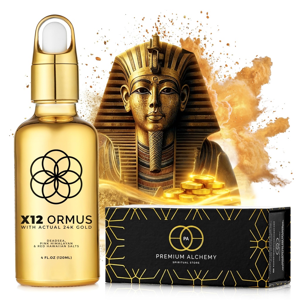 Ormus Monoatomik Altın Yoğun X12 - Gerçek Alchemistler tarafından yapılan Sıvı Altın - 24k Yiyecek-Grade, Dead Sea & Himalaya Salt – Destekler Pineal Gland, Lucid Dreaming, Meditasyon