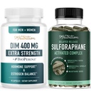 Sulforaphane Kompleksi ve 400 mg DIM Supplement for Advancedd Estrogen Balance for Women | Advanced Microbeadlet Hormon Denge Supplement (60 Hizmet) Ekstra Güçlü DIM (90 Hizmet) ile
