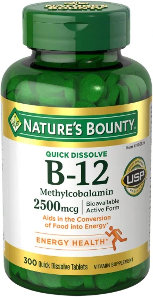OProCyn Natures Boun ty Vitamin B-12 2500 mcg, 300 Quick Dissolve Tablets