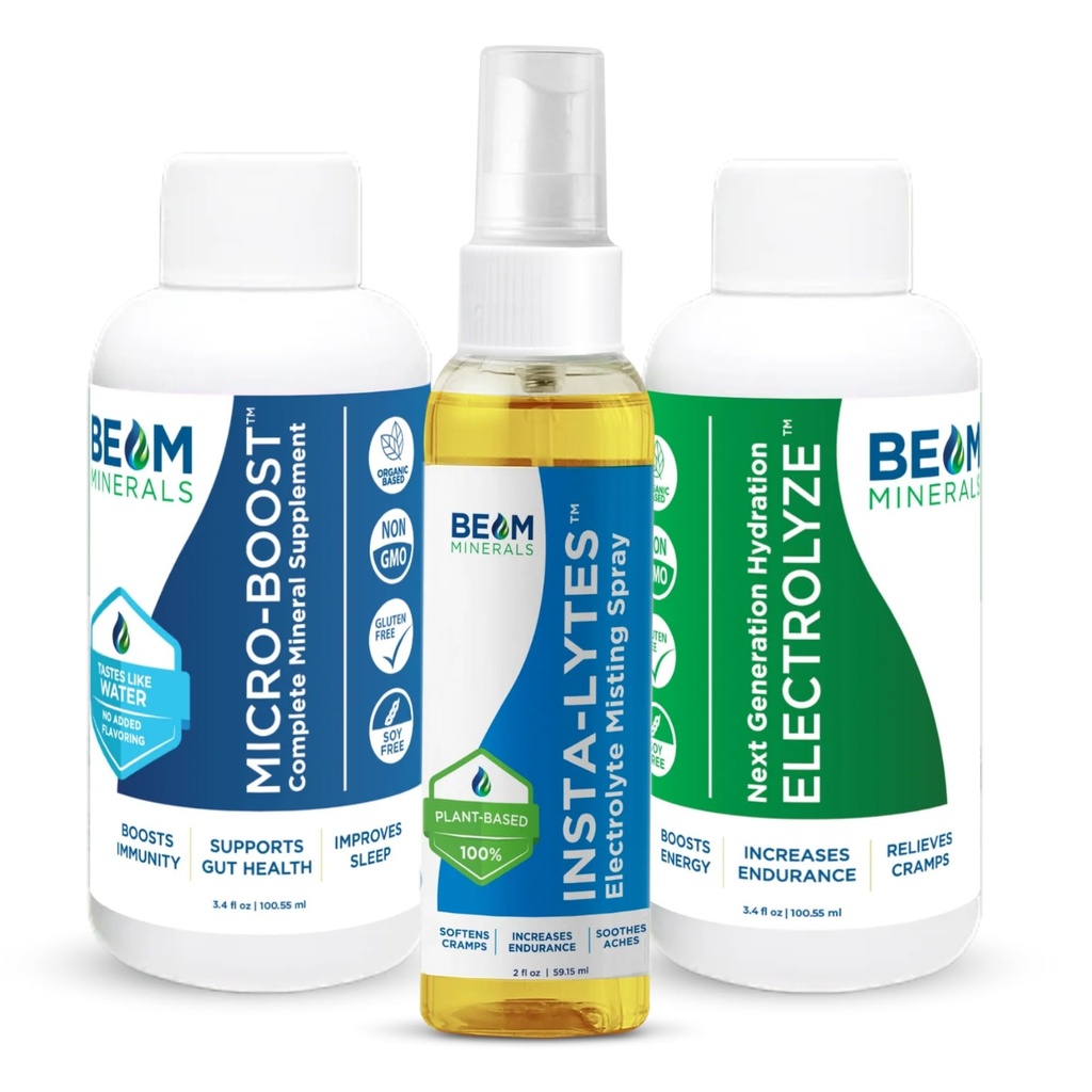 BEAM MINERALS Seyahat Paketi | Elektrolyte & Micronutrient Support On-The-Go | Micro-Boost, Electrolyze ve Insta-Lytes 2 fl Oz Oz Oz