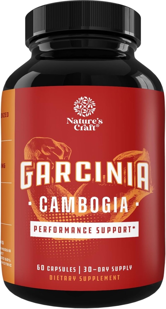 % 60 HCA Pure Garcinia Cambogia Ekstraksiyon - Bloklar Karb Abvitamin - Suppresses Appetite - Burns Fat - Natural Kilo Kaybı Erkekler ve Kadınlar için 60 Capsules - 30 Hizmet