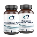 Sağlık Magnezyum Glycinate Kompleksi (60 Capsules) ve iki Günlük Multi (60 Capsules) Glycinate Kompleksi (60 Capsules) için tasarımlar - Folate & High Abxia Magnezyum Supplement ile Premium Multivitamin